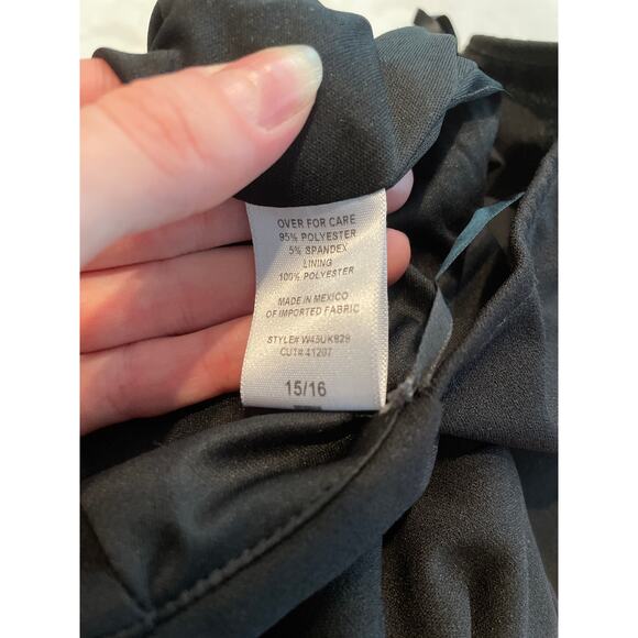 WINDSOR Women's Myra Formal High Slit Dress Size 15/16 Black Off The Shoulder - Picture 12 of 13